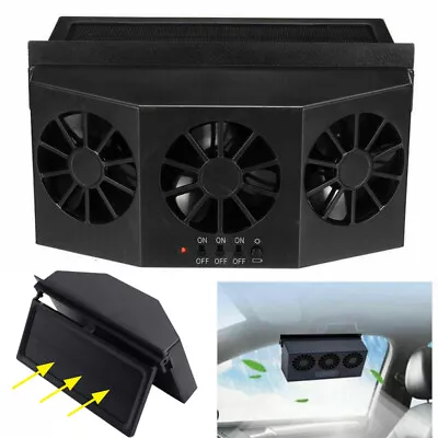 Car Truck Quiet Air Conditioner Solar Cooling Fan Cooler Cycle Exhaust Auto Fans • £19.90