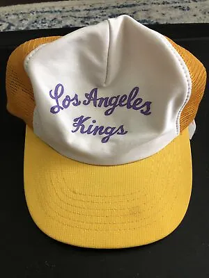 Los Angeles Kings NHL Trucker Hat Mesh Hood W White And Purple. Vintage • $22.99