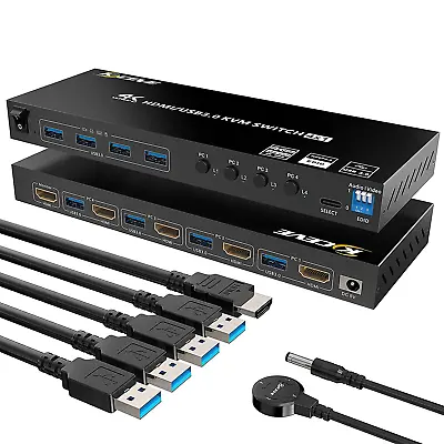 KVM Switch HDMI 4 Port USB 3.0 KVM Switches 4K 60HZ HDMI And USB Switcher • $117.49