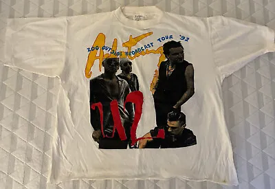 Vintage 1990s U2 Band T-Shirt Size XL /XXL - ZooTv Outside Broadcast - Rare • $98