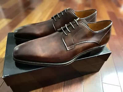 Magnanni Knight Leather Derby Men's Shoes Tabacco Size 10 • $150