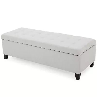 Mission Fabric Storage Ottoman Light Grey 50.50  W X 18.75  D X 16.00  H • $139