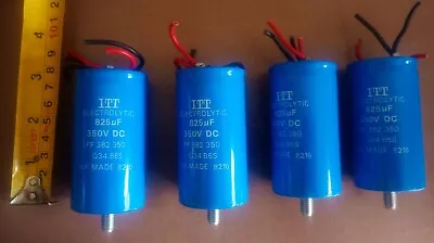 4 X Large ITT 850uF 350V Screw Mount Capacitors PF 382 350 Q34 Stage Lighting • £17.95