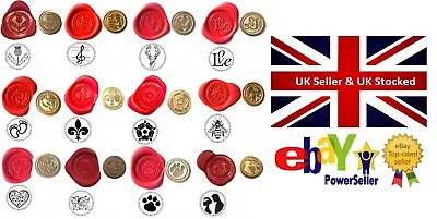 Melt Wax Seals Stamp Sealing COINS ONLY Wax Envelope Seals 300+ Design Choices • £3.75