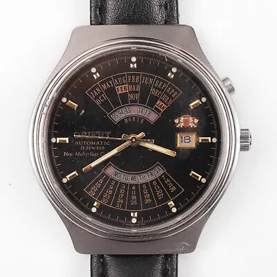 Vintage Orient College Perpetual Multi Year Calendar Mens Watch Automatic • $139