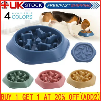 £3.69 • Buy Slow Feeder Dog Bowl Anti Bloat No Gulp Puppy Pet Cat Interactive Feeding Bowl !