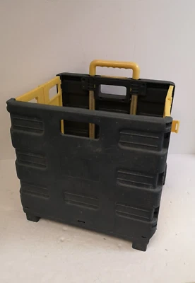 £5.95 • Buy Folding Plastic Crate Trolley Arts & Craft/ Car Boot/ Garden  36 X 38 X 33cm Z11