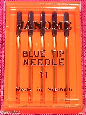 Janome Blue Tip Sewing Machine Needles Size 11/75 For All Standard Sewing Mcs   • £6.19