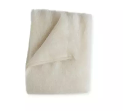 🔥 Evangeline Linens® Mohair Wool Throw Blanket - Ivory Pearl White Cream • $225