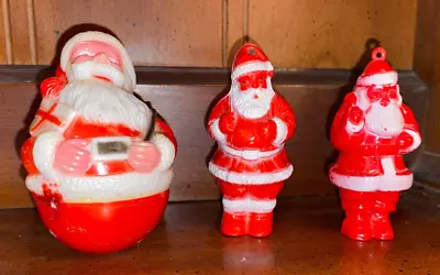 Vintage Plastic Santas (3) • $14.99