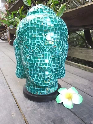 Mosaic Buddha Head - Table Lamp (jade Colour Tiles) • $75