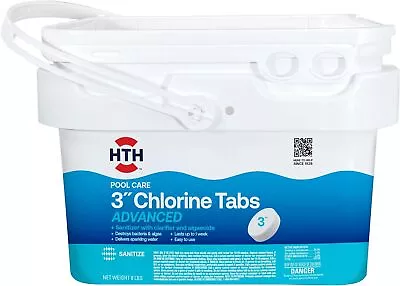 HTH 8lb Swimming Pool Care 3  Chlorine Tabs Pool Chlorinating Sanitizer • $74.99