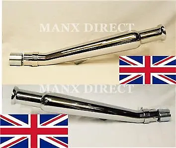 Genuine Wassell Pair 20  Chrome Upswept Tulip End Megaphone Exhaust Silencers • £125.96