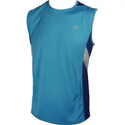 More Mile More-Tech Sleeveless Mens Running Top - Blue • £8.50