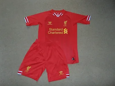 £10.99 • Buy Large Boys Liverpool 2013-14 Warrior Home Shirt And Shorts In Red 