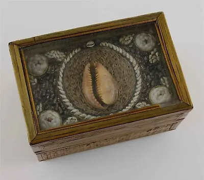Napoleonic Prisoner Of War Straw Work & Shell Sewing Box. French. Antique. C1810 • £695