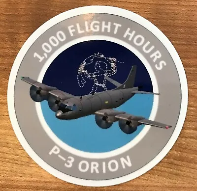P-3 Orion 1000 Flight Hours Milestone Sticker Vq Vp Patron Patrol Squadron  • $4