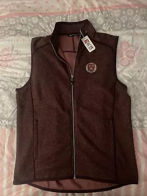 Cutter & Buck Harvard Crimson Mainsail Sweater-Knit Men's Full Zip Vest Size L • $20