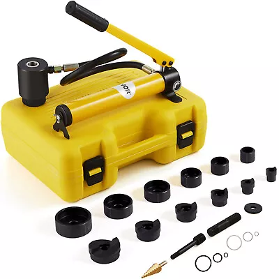 VEVOR 10 Ton Hydraulic Knockout Punch Driver Kit Hole Tool 1/2 -2  With 6 Dies • $79.99