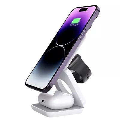 Magnetic Foldable Wireless 3 In 1 Charger Stand-For Apple IPhone Airpods IWatch  • £21.99