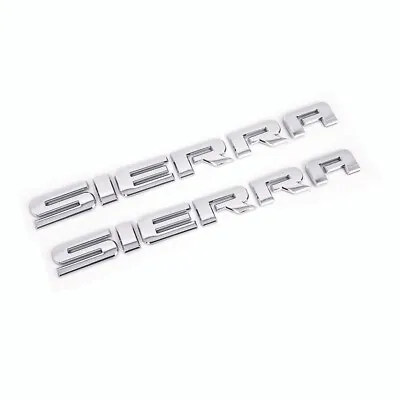 2pc Chrome Sierra Fit Gmc Front Left Right Door Emblem Decal Badge Letter 99-17 • $21.89