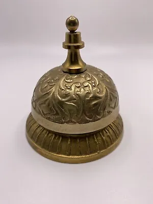 Vintage Ornate Brass Hotel Desk Bell Made In India • $25