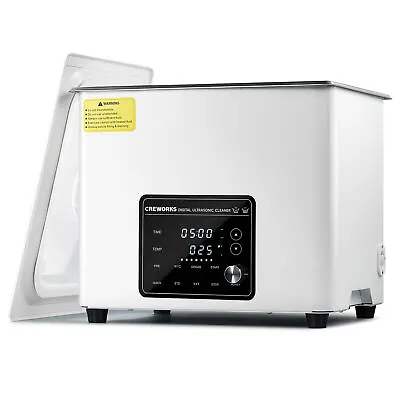 CREWORKS 10L Quiet Ultrasonic Cleaning Machine With 300W Heater & Timer For Home • $139.99