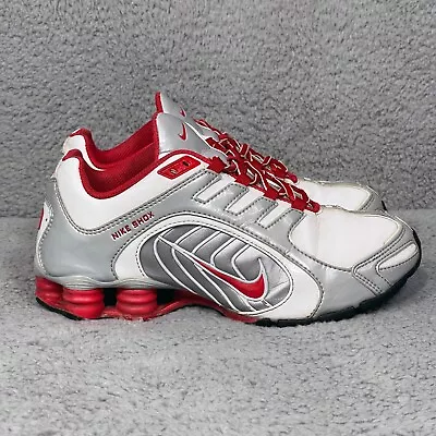 Nike Shox Navina Womens Size 6.5 Shoes Sneakers Metallic Platinum Shock Red • $49.99