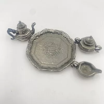 Vintage Miniature Cast Metal Dollhouse Tea Set Marked 18-2-A Mini Tea Set • $11.66