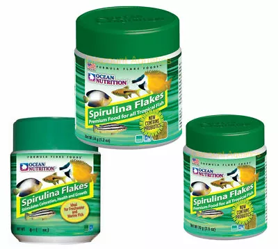 Ocean Nutrition Sprulina Flakes 34g 70g 156g Quality Tropical Marine Fish Food • £17.45