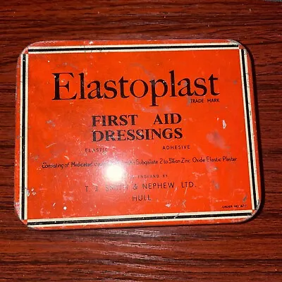 Vintage Old Collectible Elastoplast First Aid Dressing Advertisement Tin Box • $7