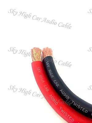 10' Ft 2/0 Gauge AWG 5' RED / 5' BLACK Power Ground Wire Sky High GA Ft  • $32.95