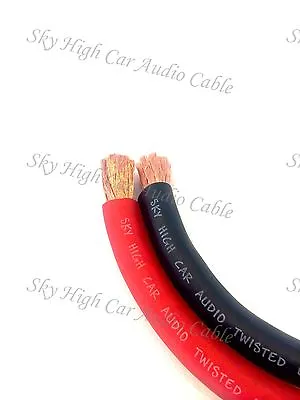 25 ' Ft 2/0 Gauge AWG 12.5' RED / 12.5' BLACK Power Ground Wire Sky High GA Ft  • $74.95