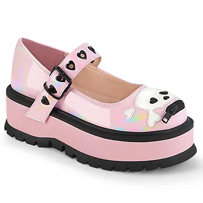 $78.95 • Buy Pleaser Demonia 2  Platform Maryjane Shoes Adult Women Heels Slacker/27