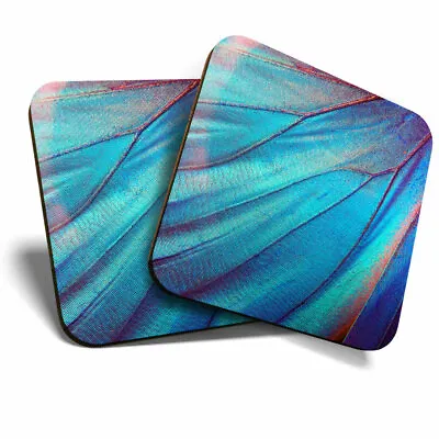 £5.99 • Buy 2 X Coasters - Blue Morpho Butterfly Macro Home Gift #3486