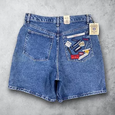 NEW Vintage Z Cavaricci Denim Jean Shorts W/Patches 90s Size 32 • $34.99