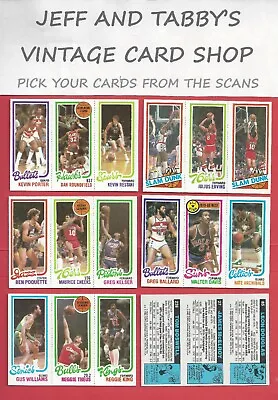 1980-81 Topps Basketball 1 To 176 / See Drop Down Menu • $3