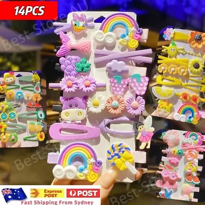 $7.99 • Buy 14 PCS Hair Clips Girls Infant Baby Pin Hair Hairpin Toddler Kids Cute AU