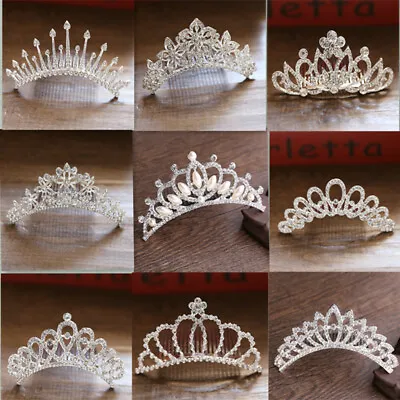 $12.06 • Buy Children Tiaras And Crowns Kids Girls Crystal Crown Wedding Party Accessiories
