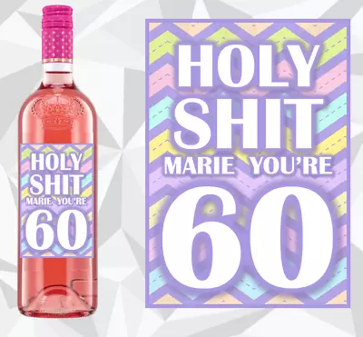 £2.99 • Buy Personalised 60th Wine Bottle Label Birthday Daughter Granddaughter Friend /F