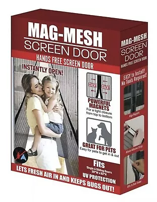 MAG-MESH Magnetic Screen Door Heavy Duty Strong Magnets & Mesh -Transparent • $14.99