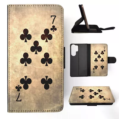 Flip Case For Samsung Galaxy|seven 7 Of Clubs Playing Cards • $19.95