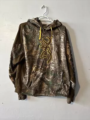 Camouflage HOODIE Jacket MENS Browning REALTREE Camo TOP Coat MENS Size XL • $9