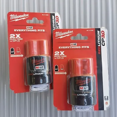 2Pcs Milwaukee M12 REDLITHIUM 12V 3.0 Ah Lithium-Ion Battery Free Fast Shipping • $47.59