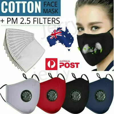 Washable Cotton Face Mask Anti Pollution Mouth Reusable Respirator PM 2.5 Filter • $6.30