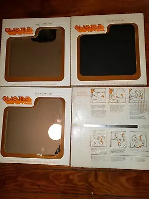 Vintage 1975 Hoyne Glas-Tile Mirror 12x12 Wall Tile 4 Box 23 Total NOS Mirrored • $72