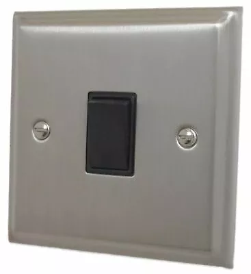 G&H DSN5B Deco Plate Satin Nickel 1 Gang Intermediate Rocker Light Switch • £20.80