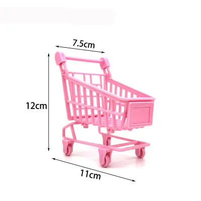 Dollhouse Miniature 1/6 Scale Supermarket Pink Shopping Cart Doll Accessories • $5.08