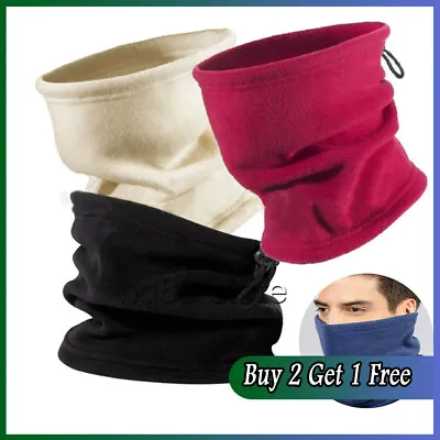 £3.93 • Buy Adults Neck Warmer Fleece Black Cycling Winter Snood Mask Scarf Tube Face Unisex
