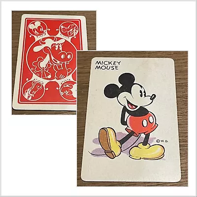 EXTREMELY RARE VINTAGE 1930s WHITMAN PUBLISHING MICKEY MOUSE OLD MAID CARD • $300